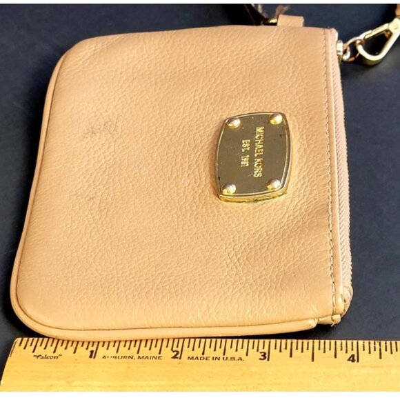 Michael Kors Beige Leather Wristlet Wallet | Small Designer Card Holder - Picture 16 of 16